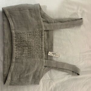 Madewell Gray Linen Tank Top